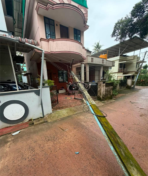 Power poles collapse
